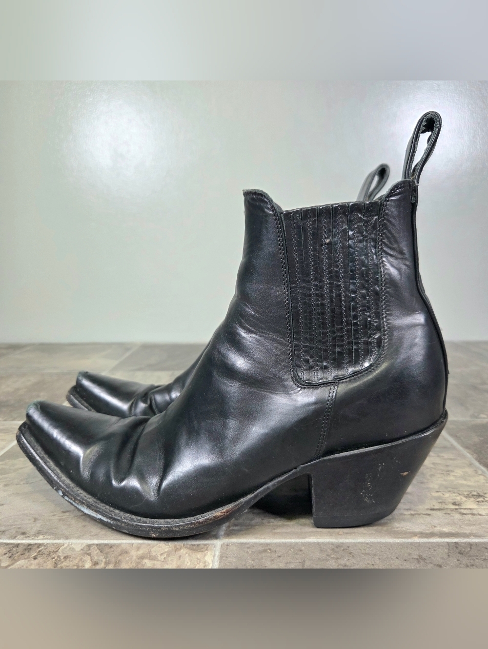 OLD GRINGO LEATHER SNIP TOE WESTERN CHELSEA ANKLE BOOTS. - Picture 2 of 12